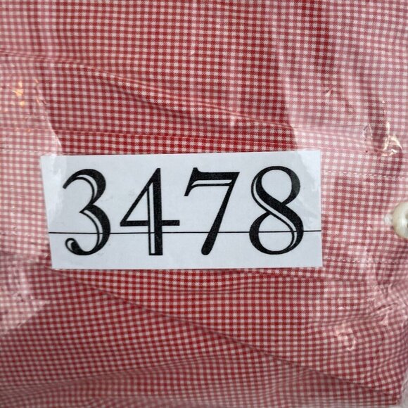 Ralph Lauren Classic Fit Red & White Checkered Mens Dress Shirt Size XXL 3478 - Picture 7 of 8